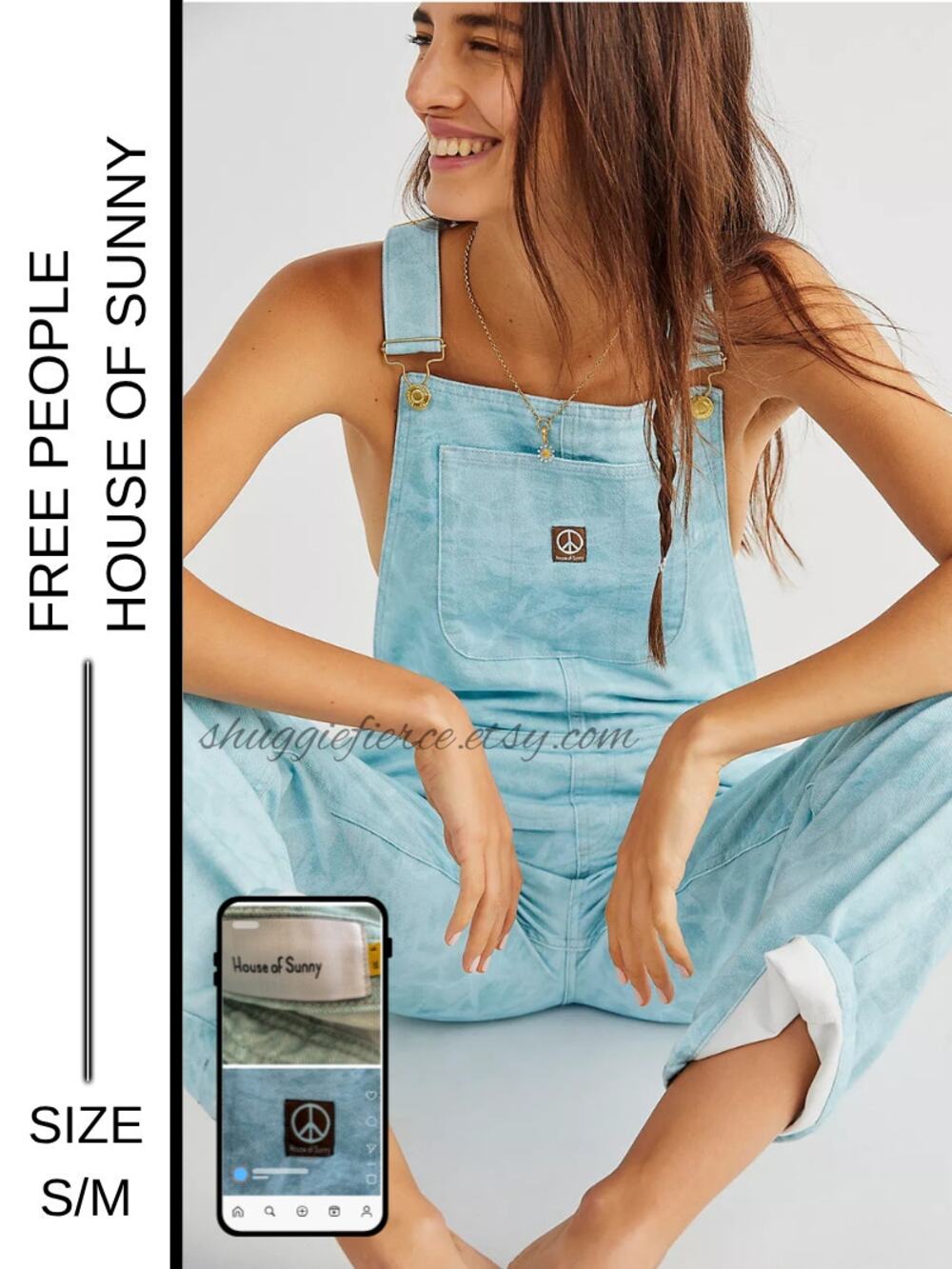 ✨ MSRP $188 | Free People x House of Sunny Pure Shores Dunagrees | Size XS/S✨